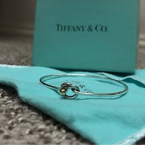 Tiffany & Co. Two-Tone Knot Bangle Bracelet - Silver with Gold Accent